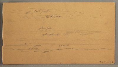 Dibujo, Picos de montañas afilados, cielo nublado, junio de 1874 de Frederic Edwin Church