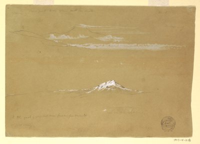 Dibujo, Sincholagua, mañana, desde el Templo del Sol, Quito, 24 de junio de 1857. de Frederic Edwin Church