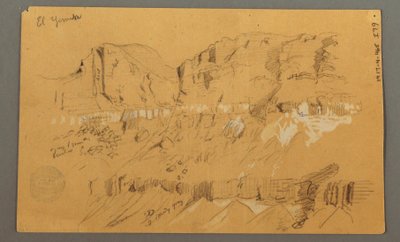 Dibujo, Bocetos, Valle de El Yemen, "Arabia", posiblemente 1868, 20 de febrero de Frederic Edwin Church