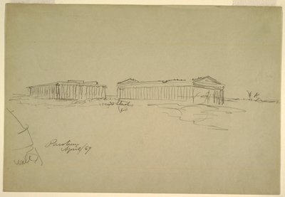 Dibujo, Bocetos, Paestum, Italia meridional, abril de 1869 de Frederic Edwin Church