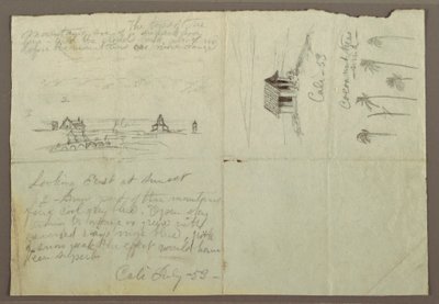 Dibujo, Bocetos de Calé, Colombia, julio de 1853 de Frederic Edwin Church