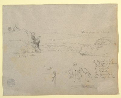 Dibujo, Bocetos de Sudamérica, 1853, probablemente mayo de Frederic Edwin Church