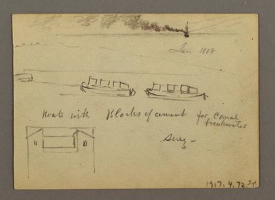 Dibujo, Bocetos de Oriente Medio, incluido el Canal de Suez, enero de 1868 de Frederic Edwin Church