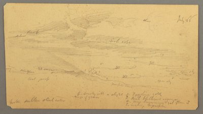 Dibujo, Estudio del cielo sobre la cresta, julio de 1866 de Frederic Edwin Church