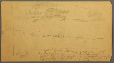 Dibujo, Estudio del cielo sobre la cresta, junio de 1882 de Frederic Edwin Church