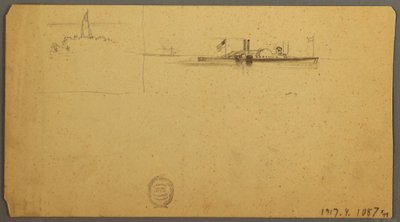 Dibujo, Estudio del cielo sobre la cresta, junio de 1882 de Frederic Edwin Church