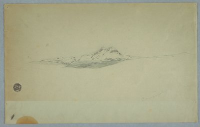 Dibujo, Cumbre nevada del volcán, 1850-60 de Frederic Edwin Church