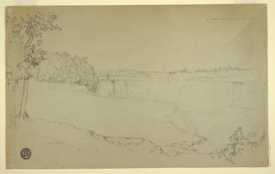 Dibujo, Estudios. Las cataratas del Niágara., probablemente 1856 de Frederic Edwin Church