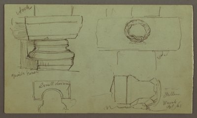 Dibujo, Estudios de arcos y base del arco, abril de 1868 de Frederic Edwin Church