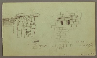 Dibujo, Estudios de arcos y base del arco, abril de 1868 de Frederic Edwin Church