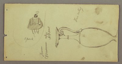 Dibujo, Estudios de objetos del Museo de Atenas, posiblemente 1869 de Frederic Edwin Church