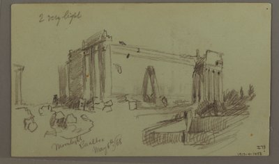 Dibujo, Estudio de las ruinas del templo, 8 de mayo de 1868 de Frederic Edwin Church