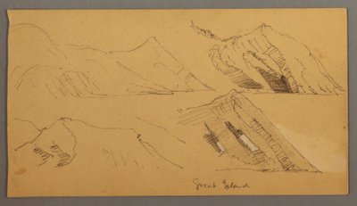 Dibujo, Estudio de acantilados rocosos, posiblemente 1859 de Frederic Edwin Church