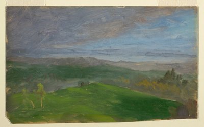 Dibujo, Vista de verano, Valle del Hudson, Nueva York, 1870-80 de Frederic Edwin Church