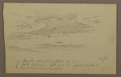 Dibujo, Cumbre y cielo, julio de 1881 de Frederic Edwin Church