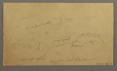 Dibujo, Cumbre con grandes nubes, posiblemente 1868 de Frederic Edwin Church