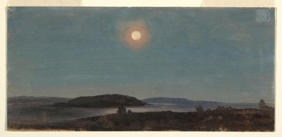 Dibujo, Sol o Luna saliendo sobre las islas Porcupine, Bar Harbor, ca. 1860 de Frederic Edwin Church