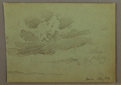 Dibujo, Rayo de sol tras las nubes, septiembre de 1869 de Frederic Edwin Church