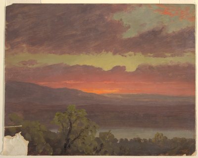 Dibujo, Puesta de sol en Jamaica, Antillas, 1865-66 de Frederic Edwin Church