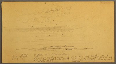Dibujo, Puesta de sol sobre las colinas, 9 de julio de 1866 de Frederic Edwin Church