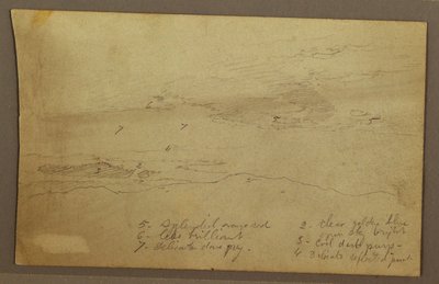 Dibujo, Puesta de sol, posiblemente década de 1860 de Frederic Edwin Church