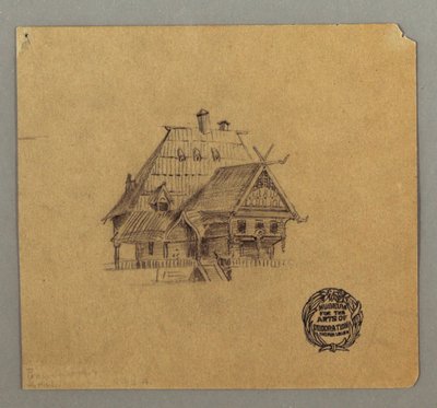 Dibujo, Casa de estilo suizo, posiblemente 1868 de Frederic Edwin Church