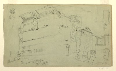 Dibujo, Templo, Petra, Jordania, 27 de febrero de 1868 de Frederic Edwin Church