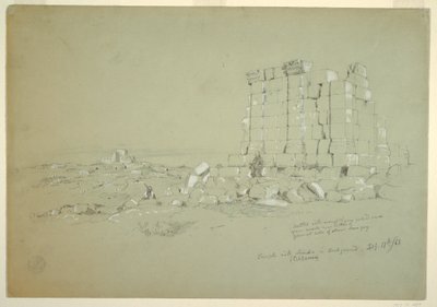 Dibujo, Templo con Semua [actual as-Samu] a lo lejos, 17 de febrero de 1868. de Frederic Edwin Church