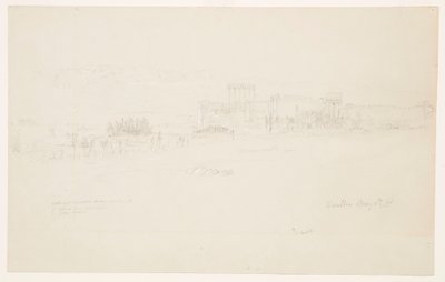Dibujo, Templos, Baalbek, 6 de mayo de 1868 de Frederic Edwin Church
