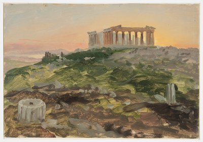 Dibujo, El Partenón desde el sudeste, abril de 1869 de Frederic Edwin Church