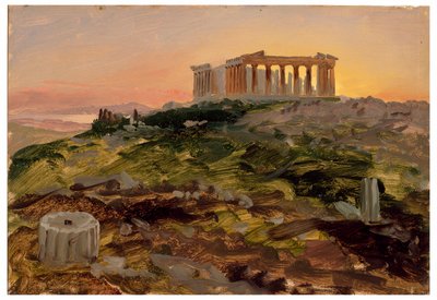 Dibujo, El Partenón desde el sudeste, abril de 1869 de Frederic Edwin Church