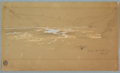 Dibujo, El río "Bajo el remolino", septiembre de 1858 de Frederic Edwin Church