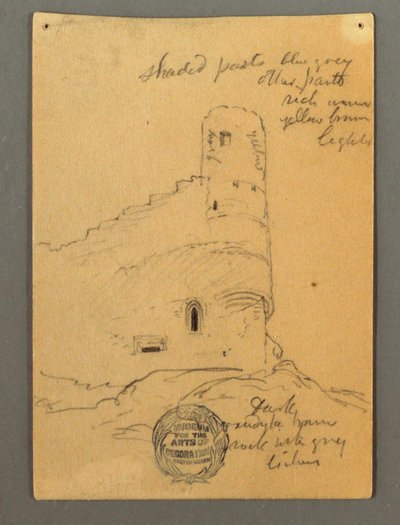 Dibujo, Torre del castillo, Sión, posiblemente 1868 de Frederic Edwin Church