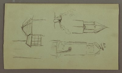 Dibujo, Torres, Tejados, Spicket, Tejado, Julio 1868 de Frederic Edwin Church