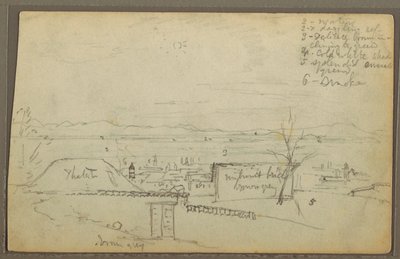 Dibujo, Pueblo (¿Ecuador), 1853 de Frederic Edwin Church