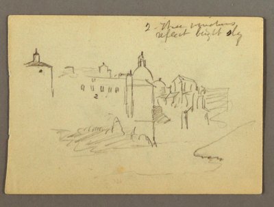 Dibujo, edificios de la ciudad, posiblemente 1868-69 de Frederic Edwin Church