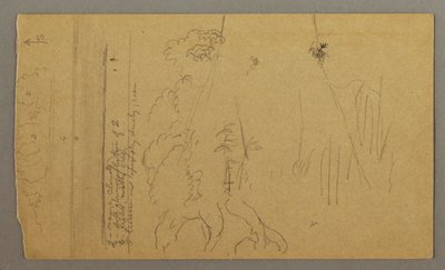 Dibujo, Tronco de árbol y raíces, posiblemente 1865-66 de Frederic Edwin Church