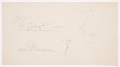 Dibujo, Árboles, una orilla con arbustos y árboles, septiembre de 1876 de Frederic Edwin Church