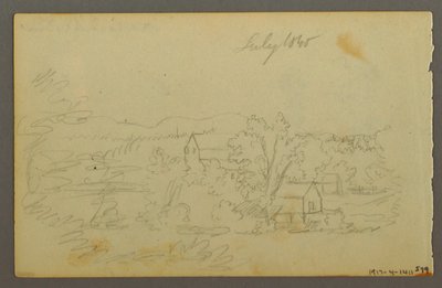 Dibujo, Árboles, vaca, 1844 de Frederic Edwin Church