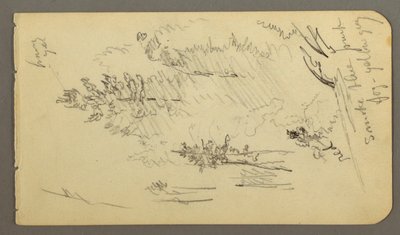 Dibujo, Árboles en la niebla, posiblemente 1878 de Frederic Edwin Church
