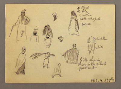 Dibujo, Doce bocetos de figuras, Joffa, Palestina, 1868 de Frederic Edwin Church