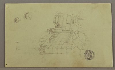 Dibujo, Dos cabezas, Ruinas, posiblemente 1868 de Frederic Edwin Church