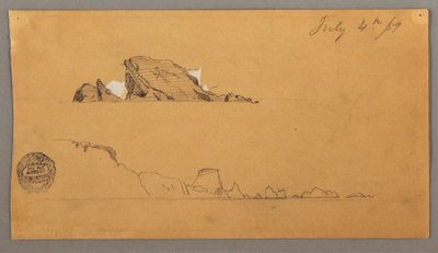 Dibujo, Dos icebergs, 4 de julio de 1859 de Frederic Edwin Church