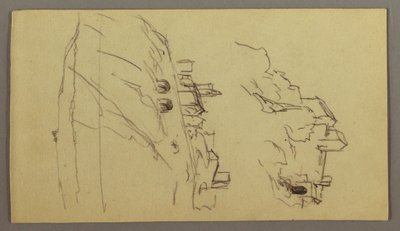 Dibujo, Dos estudios de ciudad en la cima de una montaña, posiblemente 1868-69 de Frederic Edwin Church