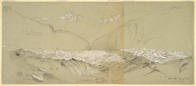 Dibujo, Glaciar Aletsch superior con el Gran Fusshorn, 1868 de Frederic Edwin Church