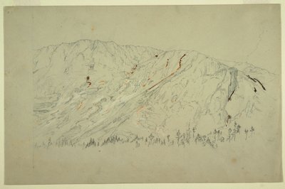 Dibujo, Parte superior de la Gran Cuenca, Monte Katahdin, septiembre de 1877 de Frederic Edwin Church