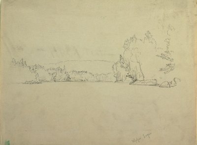 Dibujo, Upper Togue Lake, ca. 1885 de Frederic Edwin Church