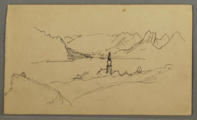 Dibujo, Valle, Iglesia, St. Gilgen Austria, posiblemente 1868 de Frederic Edwin Church