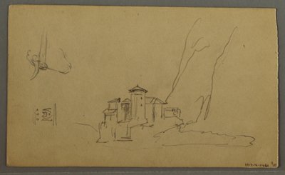 Dibujo, Valle, Iglesia, St. Gilgen Austria, posiblemente 1868 de Frederic Edwin Church