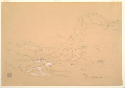 Dibujo, Valle cerca de Guaranda, 3 de junio de 1857 de Frederic Edwin Church